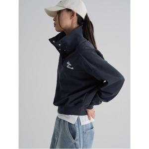 자수 반집업 스웨트셔츠  네이비 (356141CM5R)