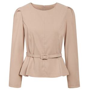 [정가119000원]플레어 라인 벨트 블라우스GPAN0BL131