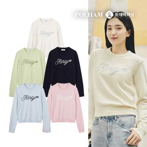 여성 플레인 체인자수 라운드넥 니트 PHF1ER2010