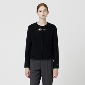 [정상가 359000원] 라운드넥 버클 장식 크롭 코트 C254MSG351