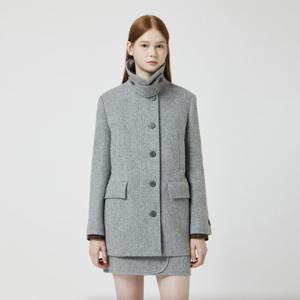 알파카 블렌드 싱글 하프 코트 C254MSG002