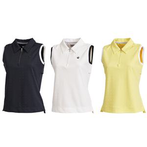 골프 여성 SS 모노그램 리프 패턴 민소매 셔츠 036732156