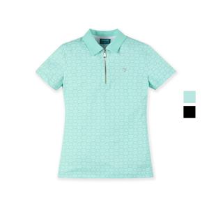 맥케이슨 여성 SS 3CON 전판 패턴 지퍼 단작 반팔 티셔츠 MBW2TS104