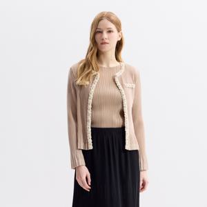 [최초가 199000원] 벨벳 비즈 테이프 플리츠 가디건_PPCDW025004