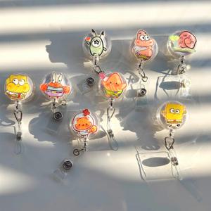 뚱이 집게사장 징징이 캐릭터 릴홀더 클립형 집게형 간호사 이름표 사원증 출입증 플라스틱걸이 다람이