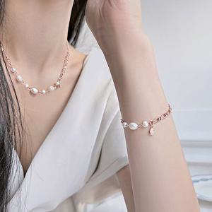 프리미엄 담수진주 오리아 담수진주 체인 목걸이/팔찌 SET SET0376