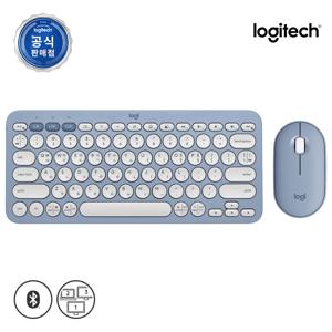 코리아 PEBBLE 2 Combo 무선 키보드 마우스 세트 블루