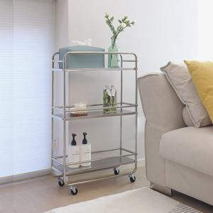 스텐 이동식 선반 트롤리 틈새 거실 주방 세탁실 베란다 철제 선반 카트 웨건 3단