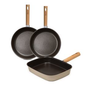 STOLTZ  초코 프라이팬 IH 인덕션 다용도 3종세트(팬26+팬28+사각팬28)