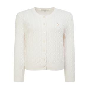 헤지스 여성 [[26SS]] HSSW6AC11IV [아이코닉] 케이블 긴팔 크루넥 가디건 아이보리