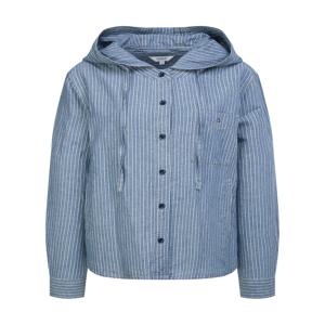 헤지스 여성 [[26SS]] HSSH6B203B1 데님 후드 아우터형 셔츠 스트라이프블루