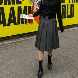 [~66][자체제작] 메종 플리츠 랩 스커트