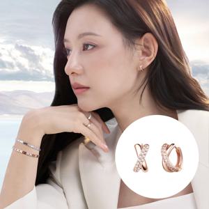 [김지원 착용/ 크로싱 14K 원터치 큐빅 귀걸이 SA24C31F