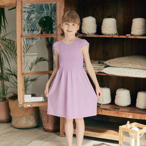 25SS신상품 [최초가49,000원]심리스 키즈 모달 스마킹 7-9세 캡슬리브 드레스_SD4401