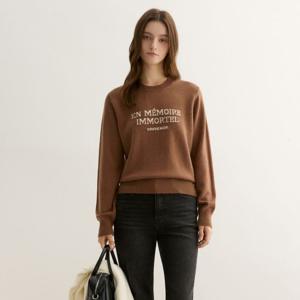 [정가 88,000원] 울 레터링 라운드넥 니트