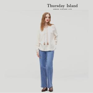 [정상가-279000원][Thursday Island] 스트링 자수 포인트 블라우스(T232MBL301W)