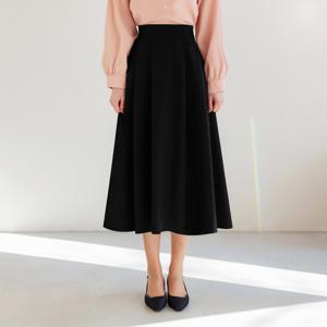 (~XL까지) 세아 뒷밴딩 플레어 롱 스커트 봄 가을 하체커버 하객룩 오피스룩 모임룩 격식룩 빅사이즈