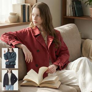 캘던 트윌 여성 트렌치 블루종 자켓