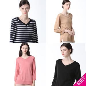 [최초가 78000원]4SET  페미닌 8부소매 찰랑니트 4종세트