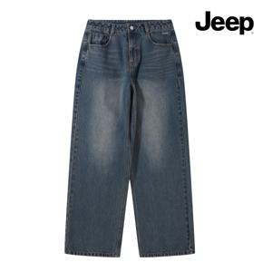 Jeep [남녀공용] R1512 워싱 와이드핏 데님팬츠/청바지