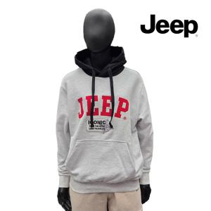 Jeep [남녀공용] R1015 루즈핏 배색 후드 티셔츠