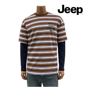 Jeep [남녀공용] R2031 레이어드 스트라이프 긴팔 티셔츠