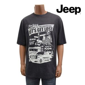 Jeep [남녀공용] R2T204 루즈핏 프린트 빈티지 반팔티셔츠
