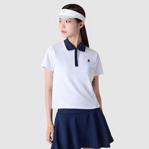 여성 배색 레귤러핏 폴로 티셔츠 (QQ122TTS31)