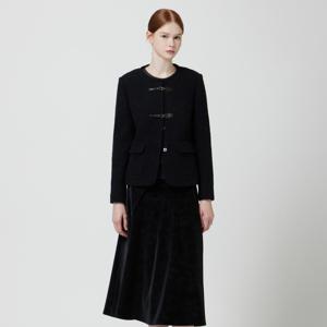 알파카 블렌드 라운드넥 버클 장식 자켓_C254MSF032