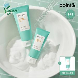 [포인트앤] point& 비건 약알칼리성 딥클린 휩 클렌징 폼 200g X 2개+휩 폼 100g