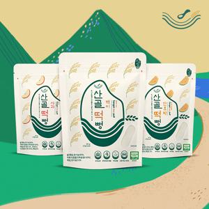 [산골이유식] 산골떡뻥 20g 3종 5봉 사과/단호박/백미 아기 간식