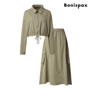 정상가:99,000원 | 집업 자켓 밴딩 카고 스커트 셋업 (XP1OW012L0)