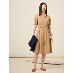 레이디스 나일론 혼방 반소매 원피스  베이지 (BF5471C05A)