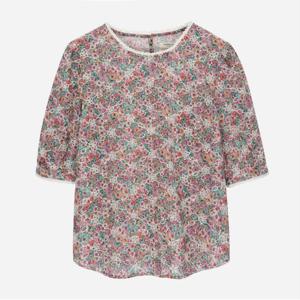 플라워 패턴 자수 블라우스_T256MBL145W