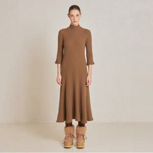 [본사][최초가459,000원] 7부 소매 골지 니트 드레스 N244PWKA39