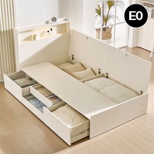 KAI 카이 LED조명 수납서랍 2단 침대 프레임 슈퍼싱글침대 4개서랍 서랍위치 선택가능 국내제작상품