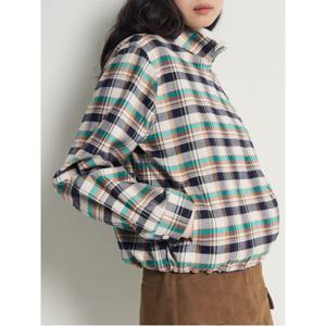 레이디스 캐주얼 체크 집업 아우터형 셔츠  네이비 (BF6164C01R)