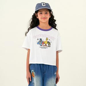 세서미스트리트x 트윙클 링거 반팔티셔츠 화이트 CK2505ST63WH