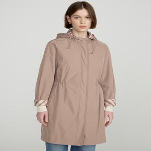 닥스 여성 [[25SS]] DLJU5BE23I2 [야상]베이지 체크 배색 드로스트링 하프 점퍼