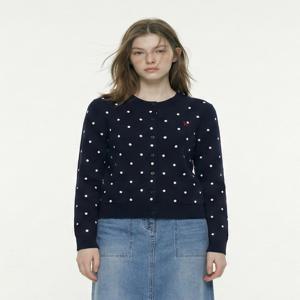 헤지스 여성 [[26SS]] HSSW6BC21N3 [인기급상승] 클래식 가디건 다크네이비 도트패턴