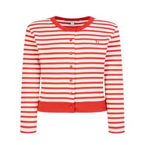 헤지스 여성 [[26SS]] HSTS6A203R2 레드 스트라이프 면 가디건