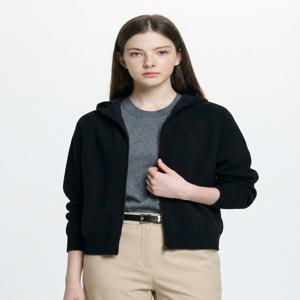 헤지스 여성 [[26SS]] HSSW6A102BK [이달의헤지스/인기급상승] 이중지 후디 집업 울 가디건 블랙