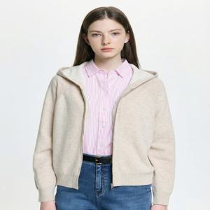 헤지스 여성 [[26SS]] HSSW6A102I2 [이달의헤지스/인기급상승] 이중지 후디 집업 가디건 베이지