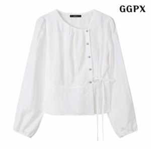 정상가 59000원ㅣ페미닌 포인트 끈 긴팔 블라우스  (GPCBA013D)