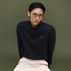 남성 피케 폴로 긴팔티셔츠 HZTS5D431BK