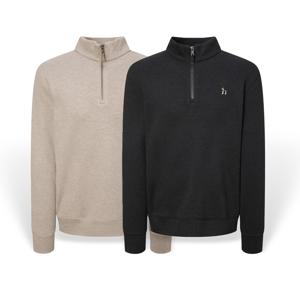 [25FW][2컬러 택1] 남성 멜란지 솔리드 하프집업 맨투맨 HZTS5D405