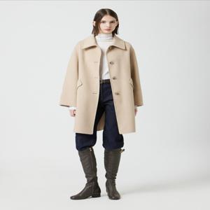 캐시미어 블렌드 싱글 하프 코트 C254MSG356