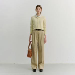 ESSENTIAL CREWNECK KNIT CARDIGAN_LEMON_UDSW6A209Y1