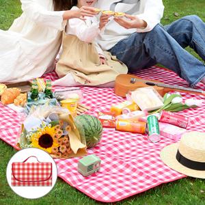 [1+1] 프루티 초경량 피크닉 매트 아웃도어 체크돗자리 손잡이형 (중형)