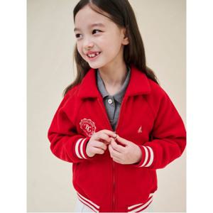 키즈 [택가 119,000] 플리스 카라 풀집업 자켓 - 레드 (BI5141G016)